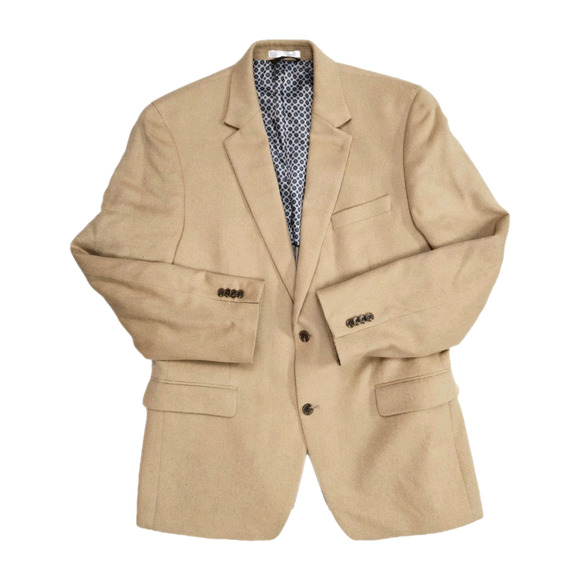 Michael Kors Camel Hair Blazer Men's 42L Tan Two Button Lined Sports Coat - Picture 1 of 8